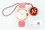 AF Factory Ballon Bleu De Cartier 33mm Swiss Quartz Movement Pink Leather Strap Watch